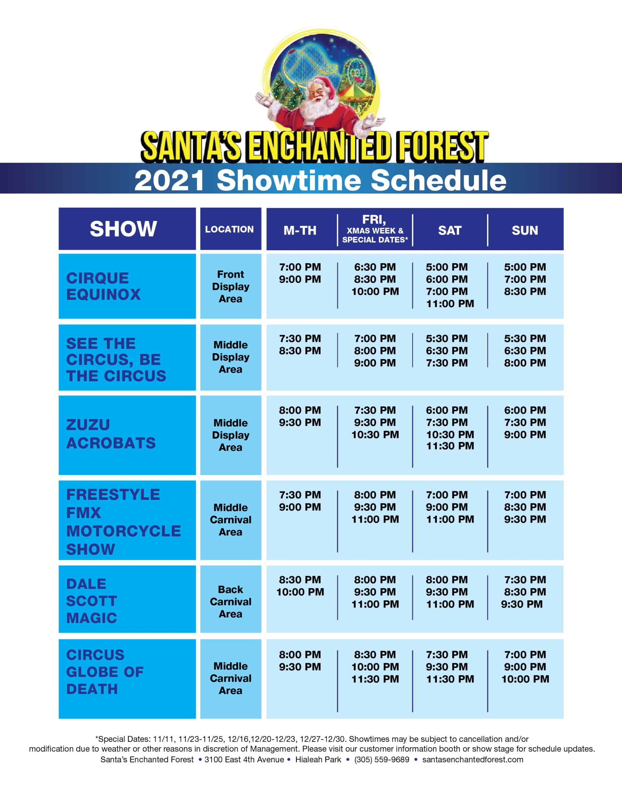 SEF Show Schedule November 2021