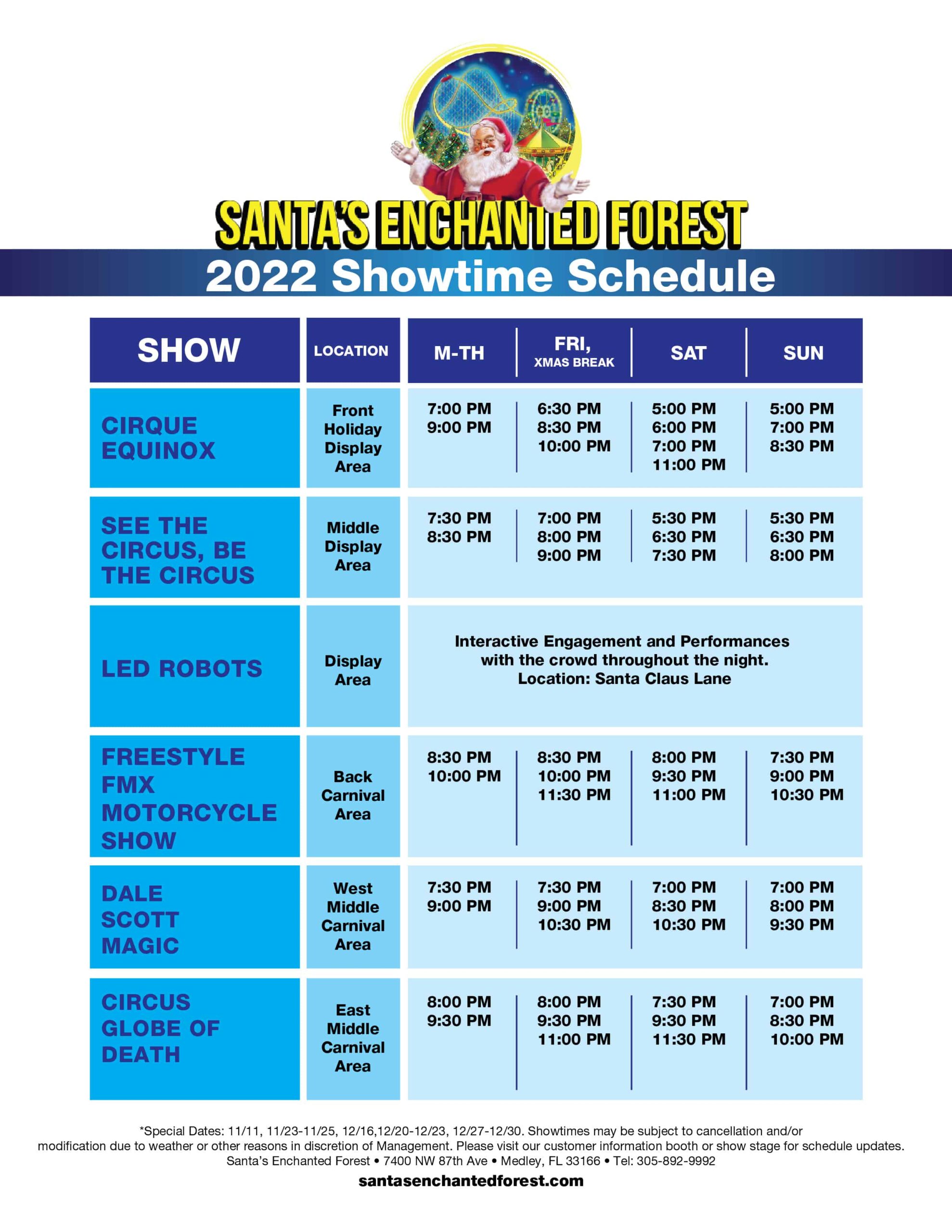 SEF Show Schedule November 2021